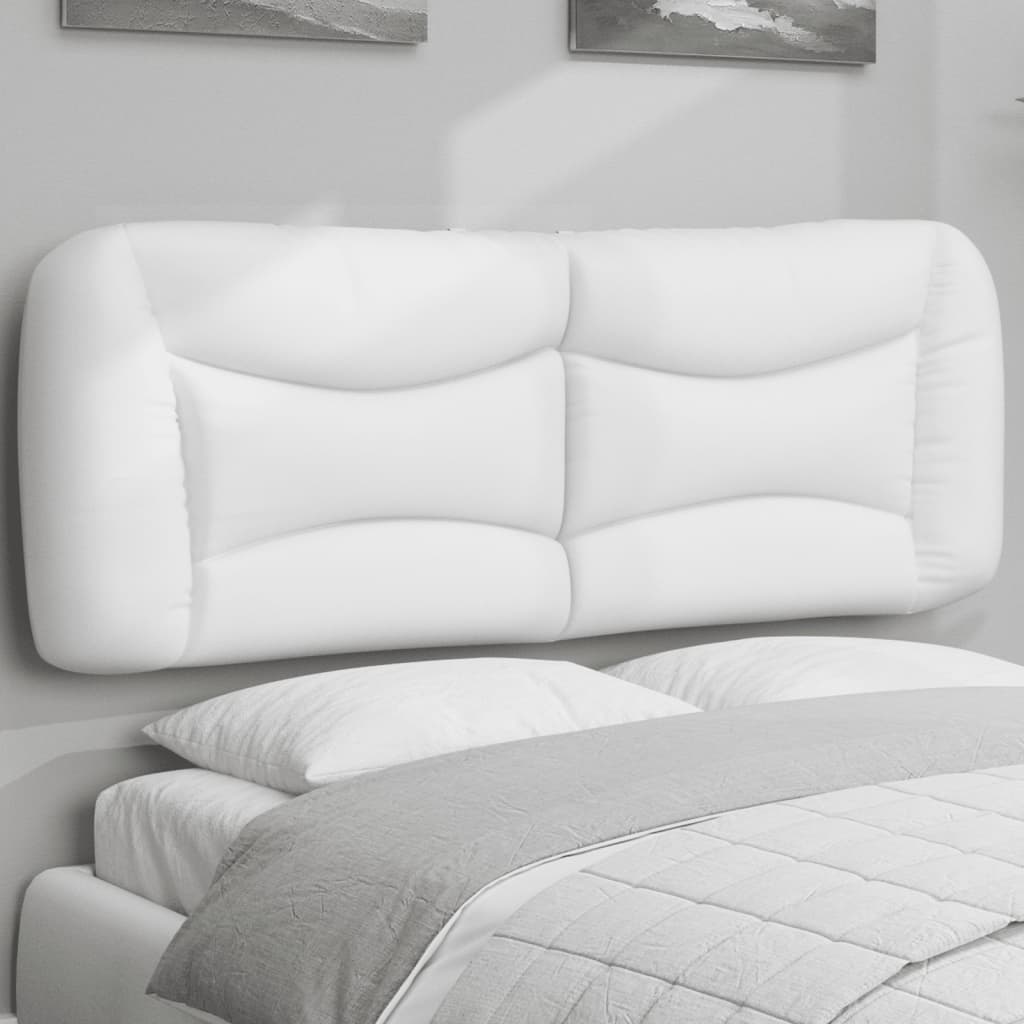 Coussin de tête de lit blanc 140 cm similicuir - XIOS
