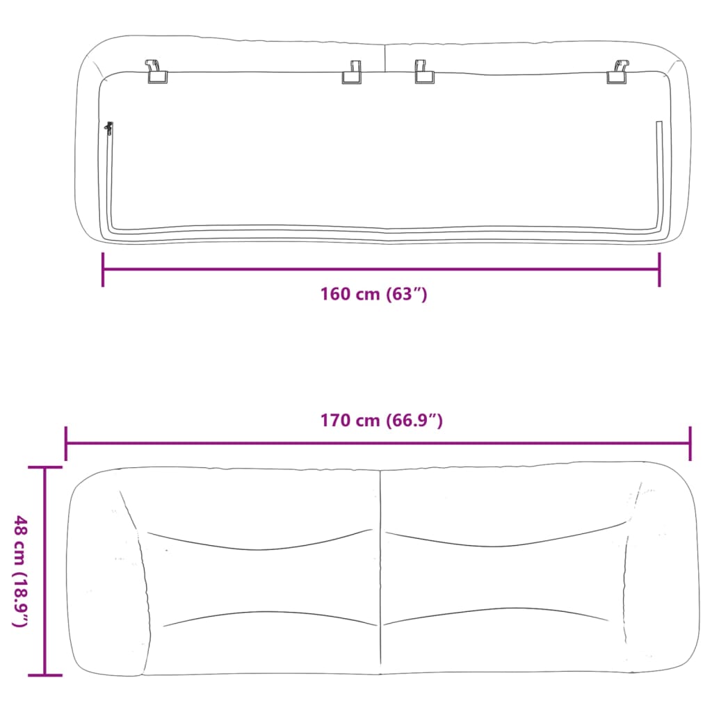 Coussin de tête de lit blanc 160 cm similicuir - XIOS