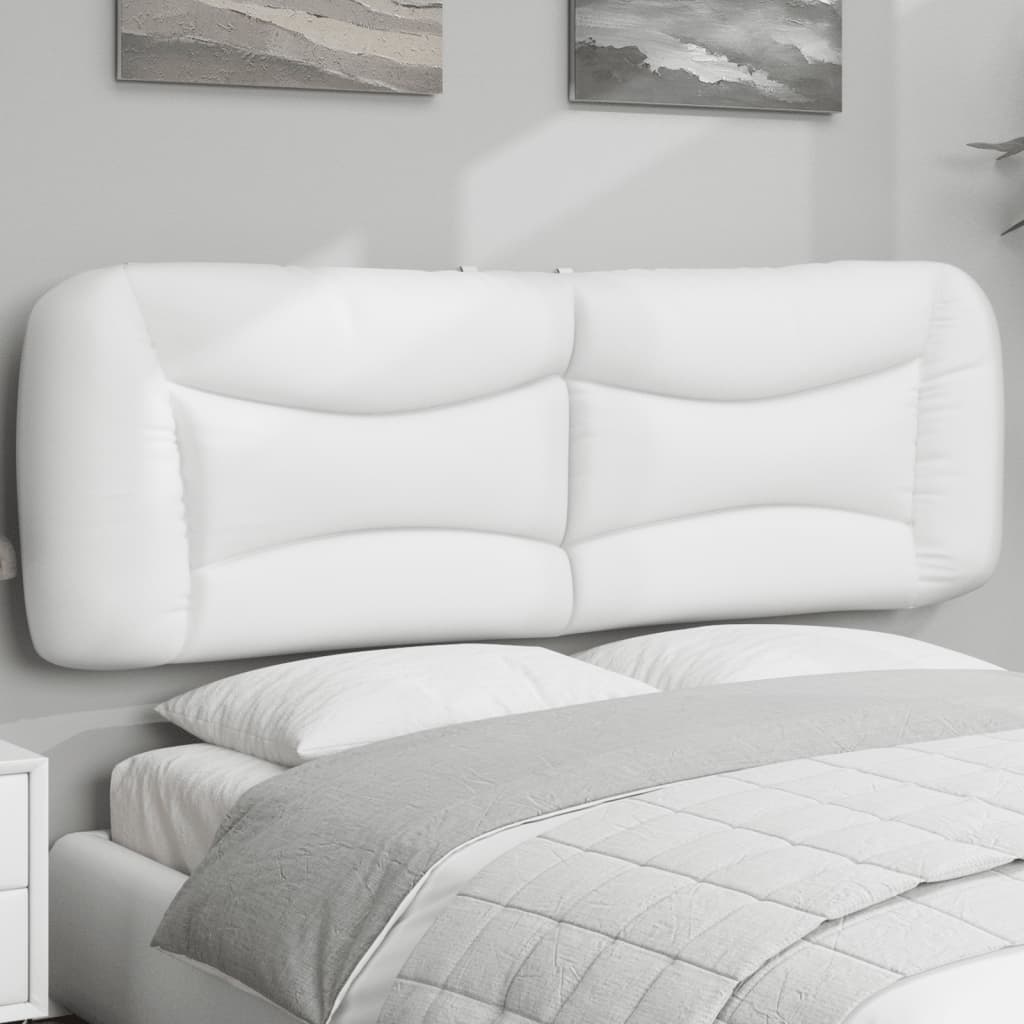 Coussin de tête de lit blanc 160 cm similicuir - XIOS