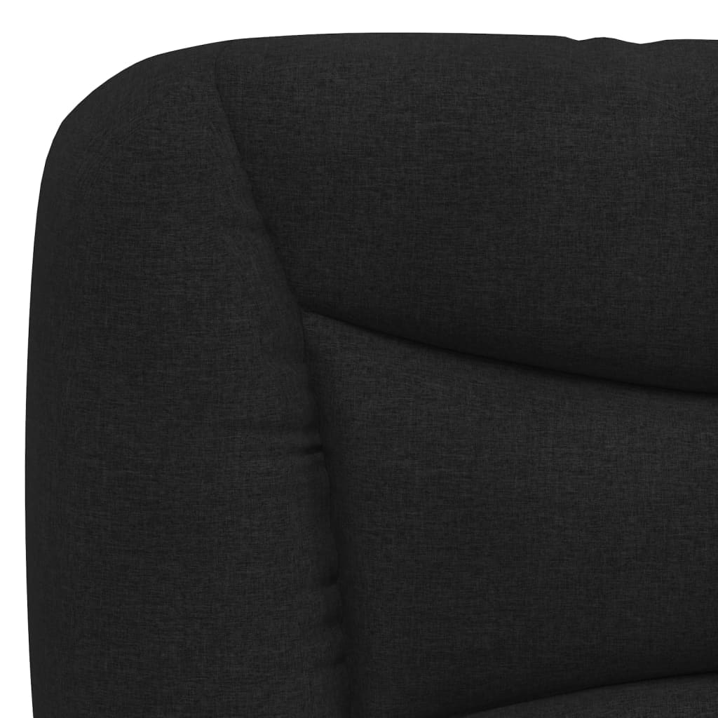 Coussin de tête de lit noir 180 cm tissu - XIOS