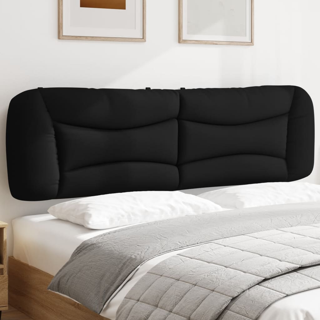 Coussin de tête de lit noir 180 cm tissu - XIOS