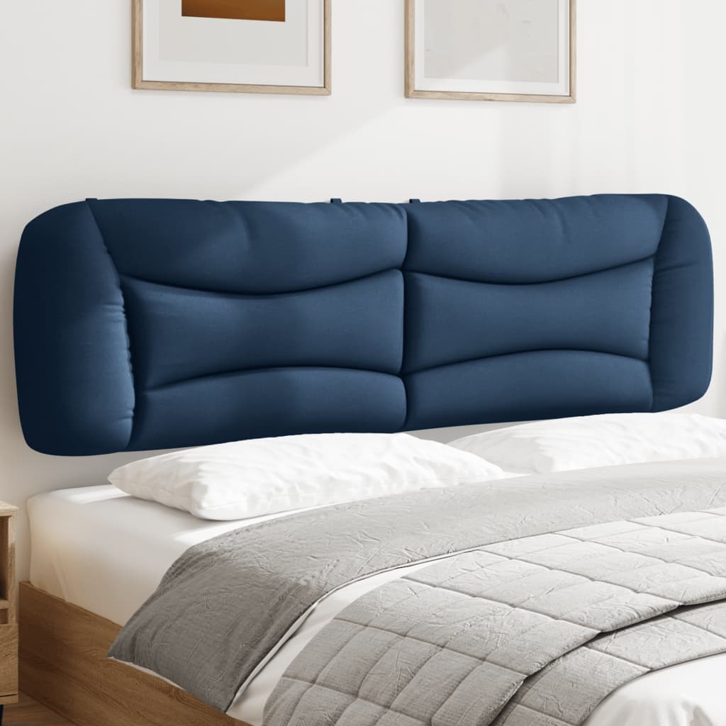 Coussin de tête de lit bleu 180 cm tissu - XIOS