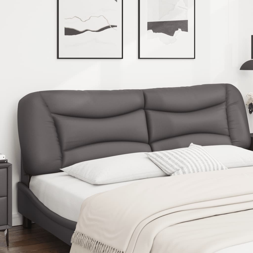 Coussin de tête de lit gris 180 cm similicuir - XIOS