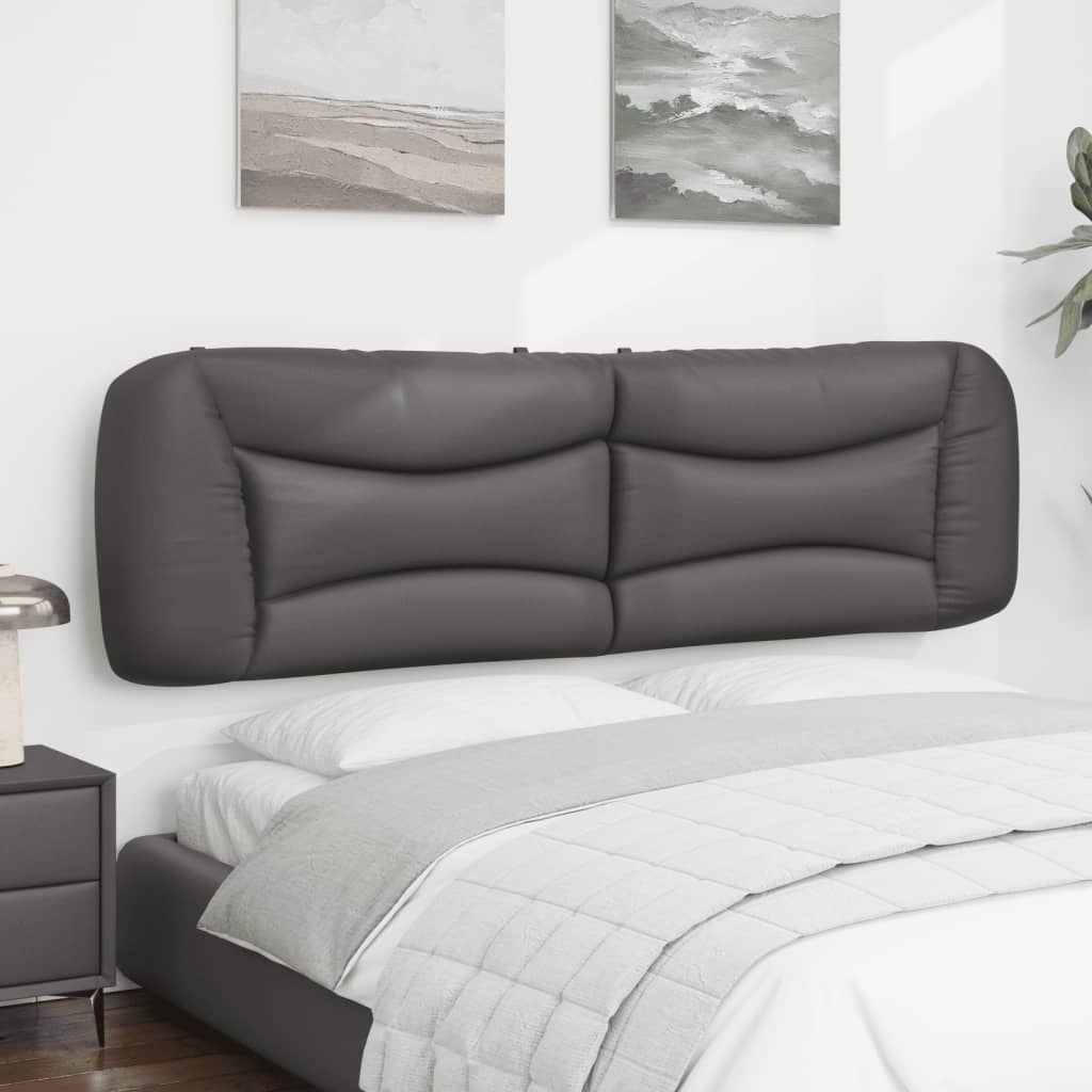 Coussin de tête de lit gris 180 cm similicuir - XIOS