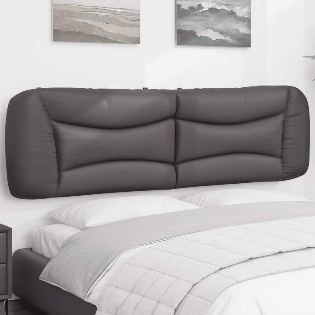 Coussin de tête de lit gris 180 cm similicuir - XIOS