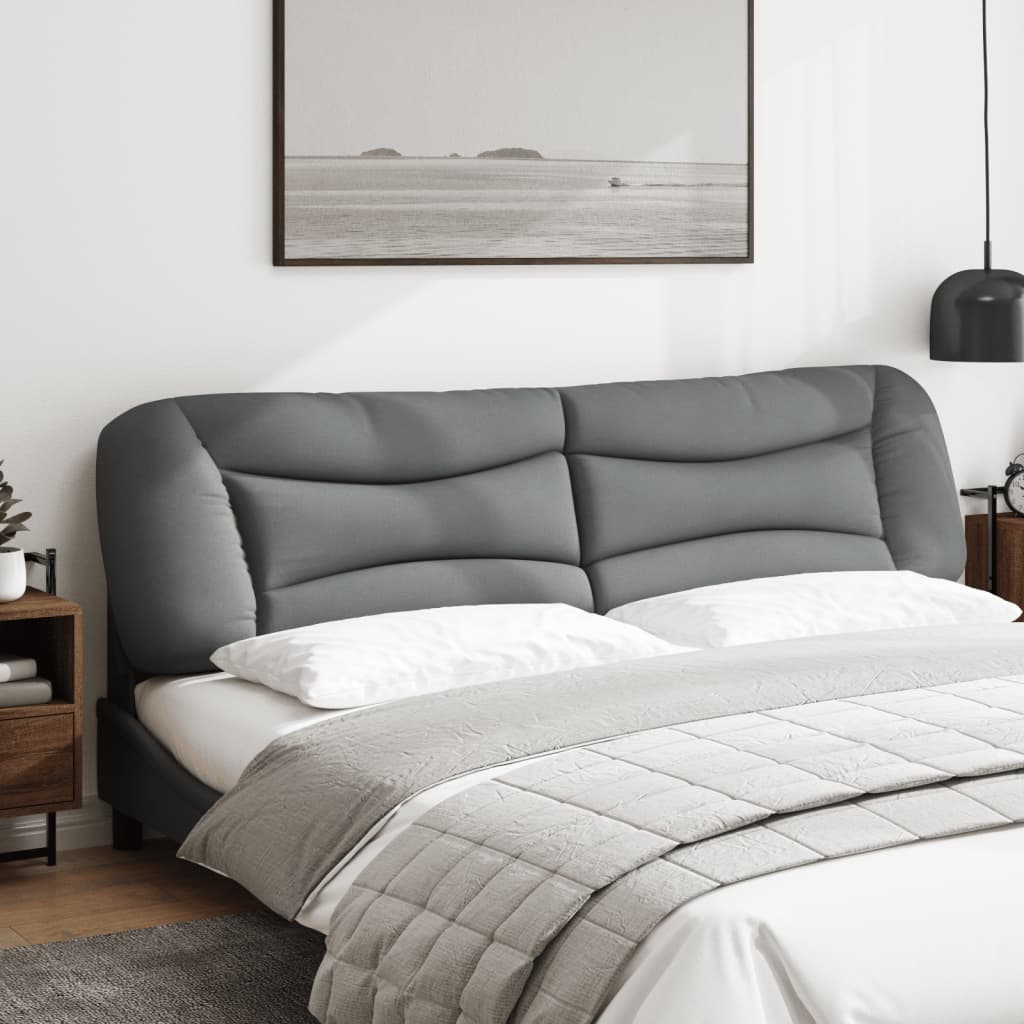 Coussin de tête de lit gris clair 200 cm tissu - XIOS