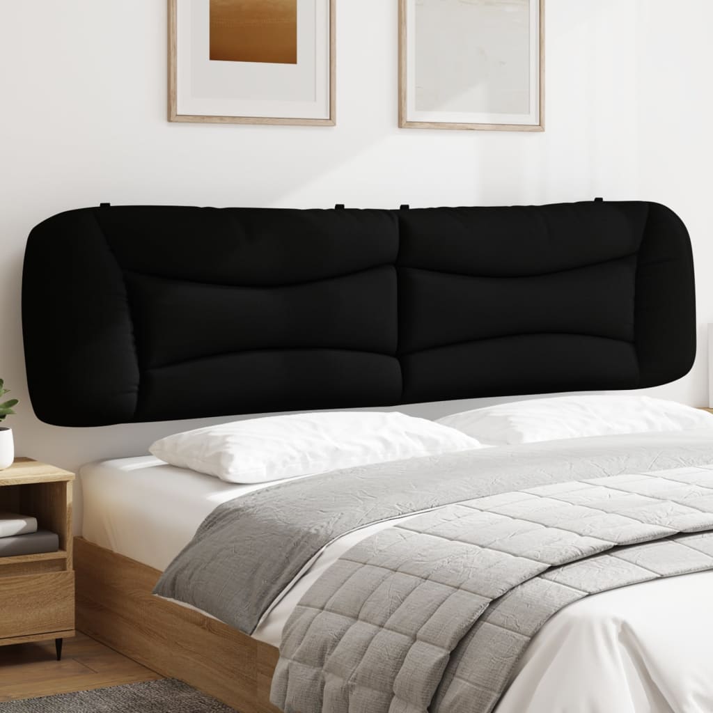 Coussin de tête de lit noir 200 cm tissu - XIOS
