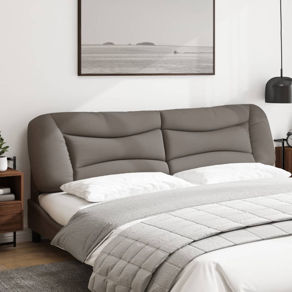 Coussin de tête de lit taupe 200 cm tissu - XIOS