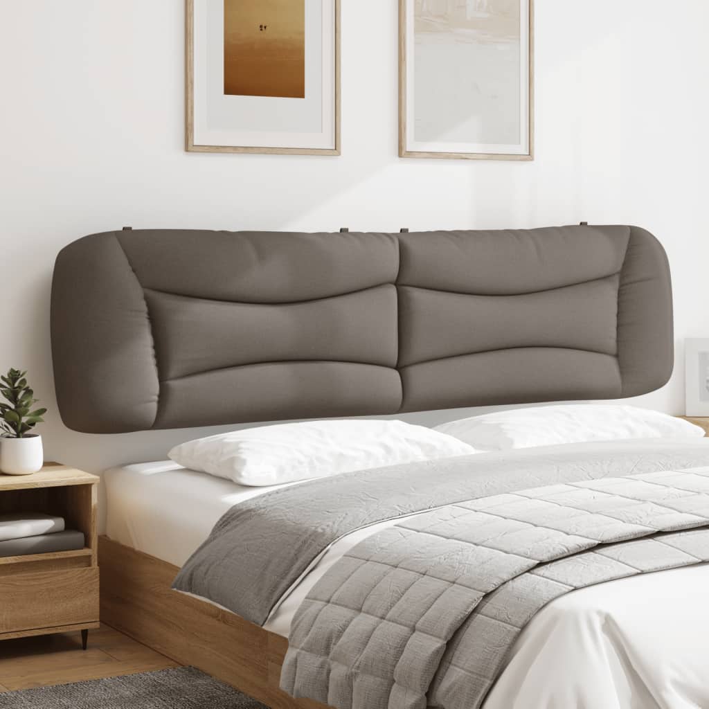 Coussin de tête de lit taupe 200 cm tissu - XIOS