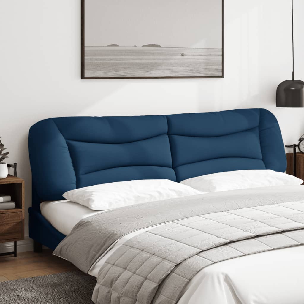 Coussin de tête de lit bleu 200 cm tissu - XIOS