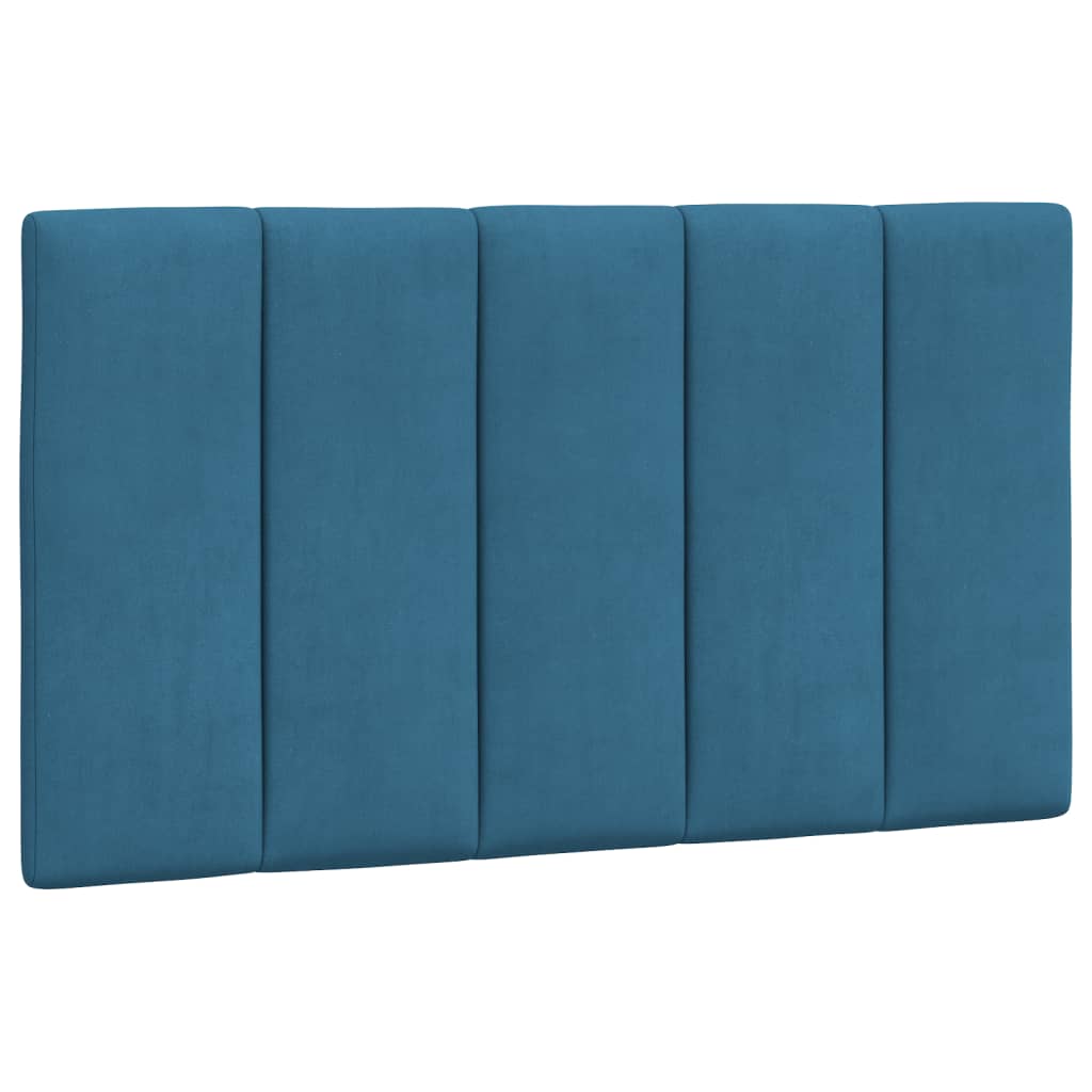 Coussin de tête de lit Hanko bleu 80 cm velours - XIOS