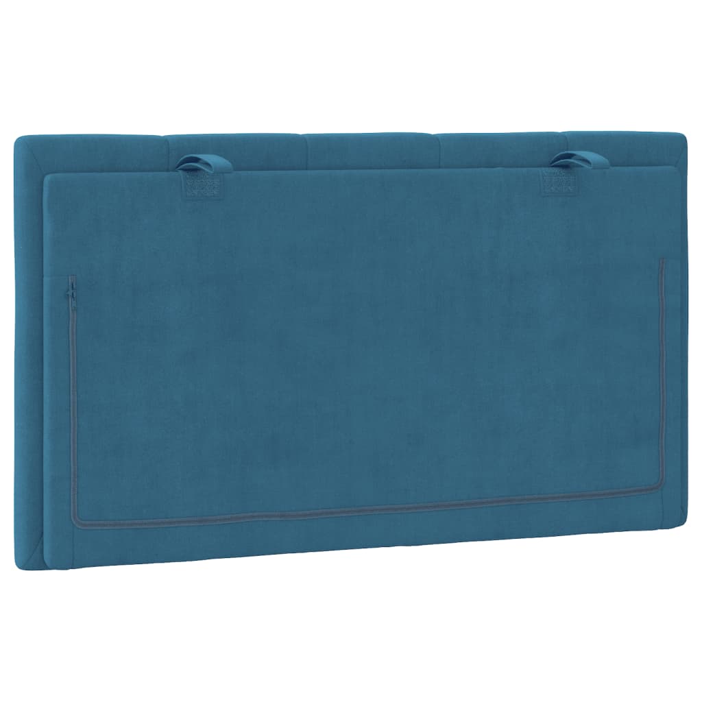 Coussin de tête de lit Hanko bleu 80 cm velours - XIOS