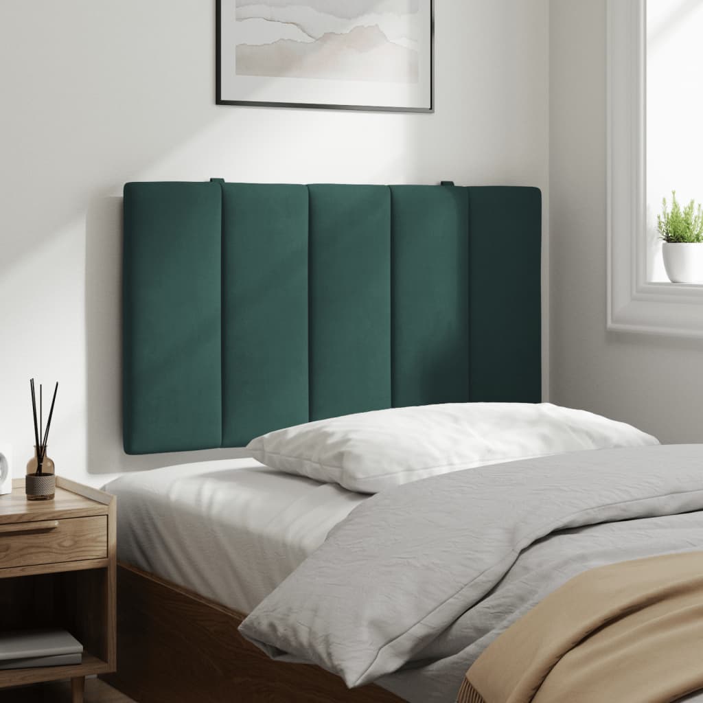 Coussin de tête de lit vert foncé 90 cm velours - XIOS