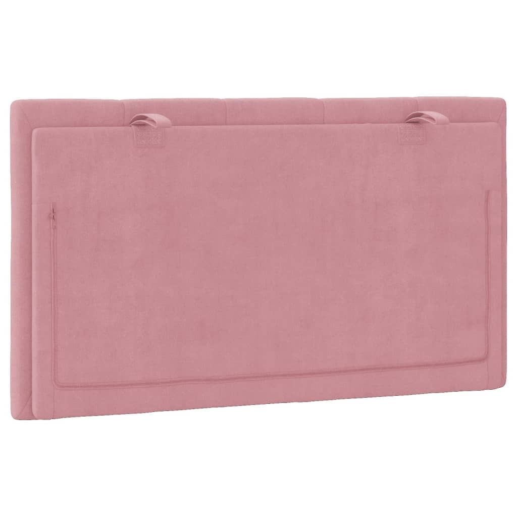 Coussin de tête de lit Hanko rose 90 cm velours - XIOS
