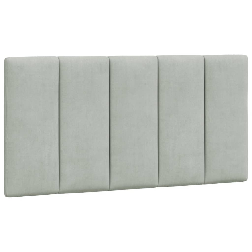 Coussin de tête de lit gris clair 100 cm velours - XIOS