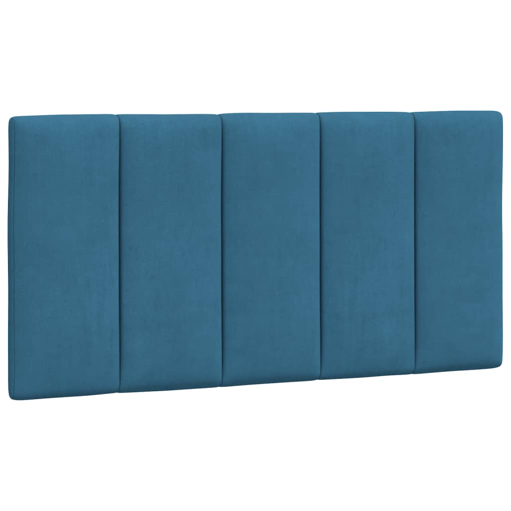 Coussin de tête de lit bleu 100 cm velours - XIOS