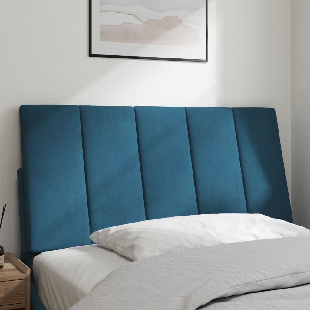 Coussin de tête de lit bleu 100 cm velours - XIOS