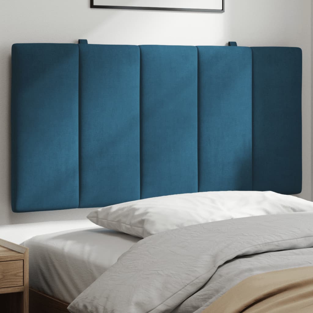 Coussin de tête de lit bleu 100 cm velours - XIOS