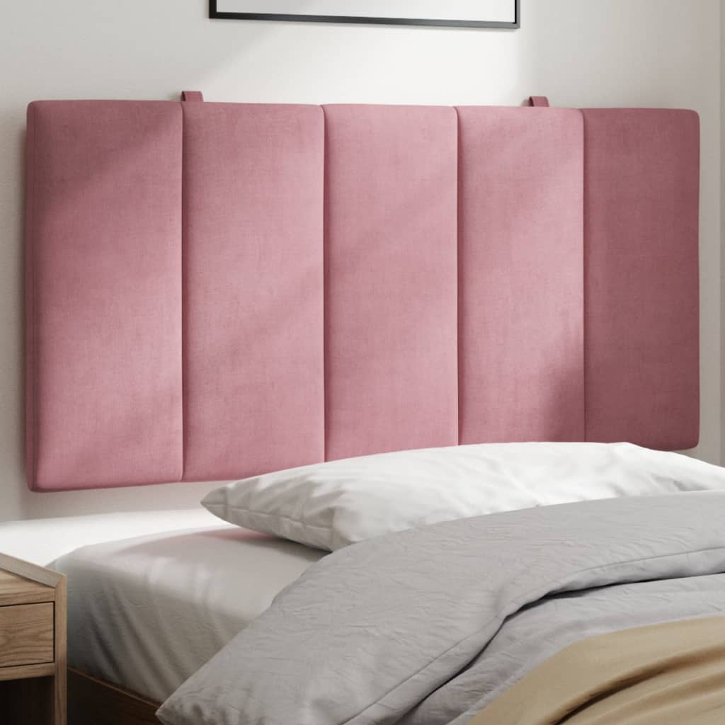 Coussin de tête de lit rose 100 cm velours - XIOS