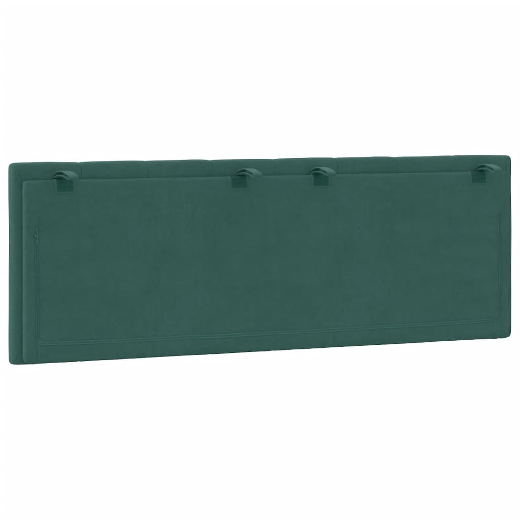 Coussin de tête de lit vert foncé 120 cm velours - XIOS