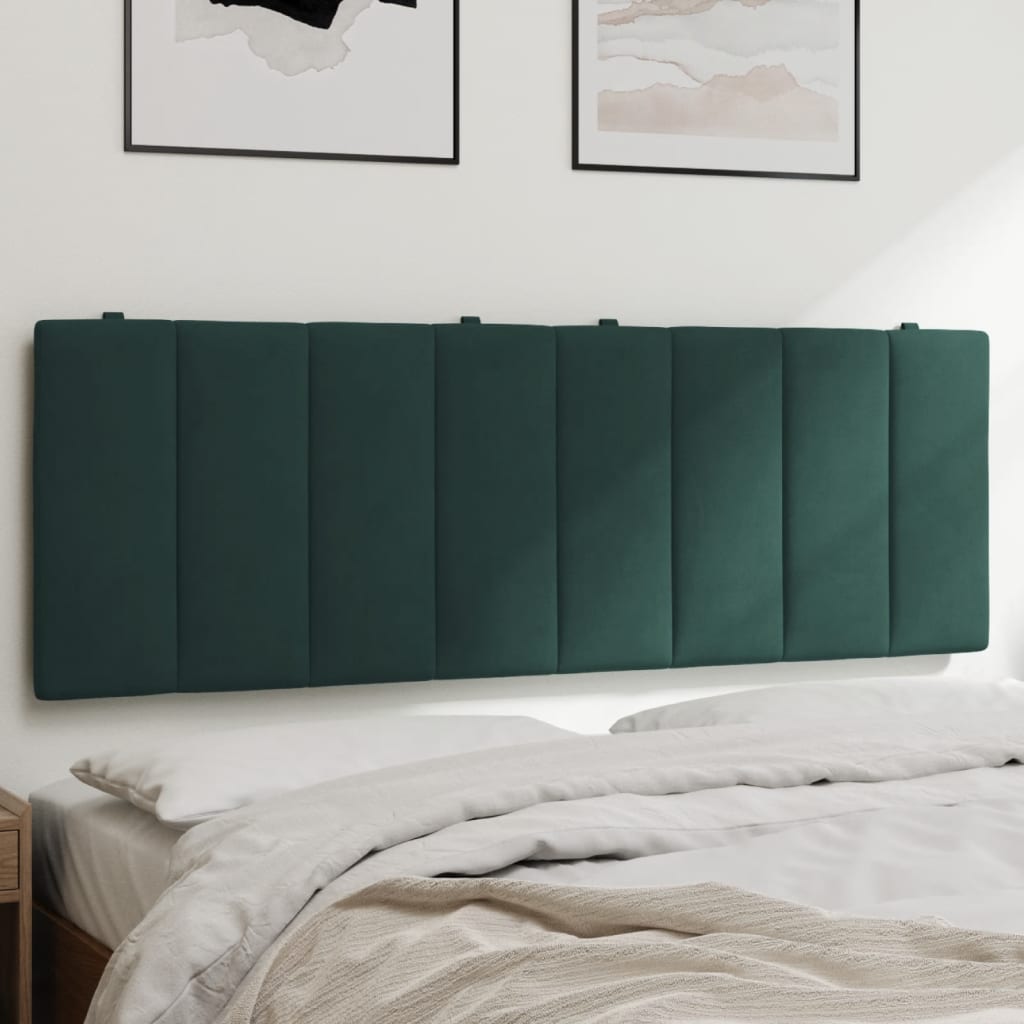 Coussin de tête de lit vert foncé 120 cm velours - XIOS
