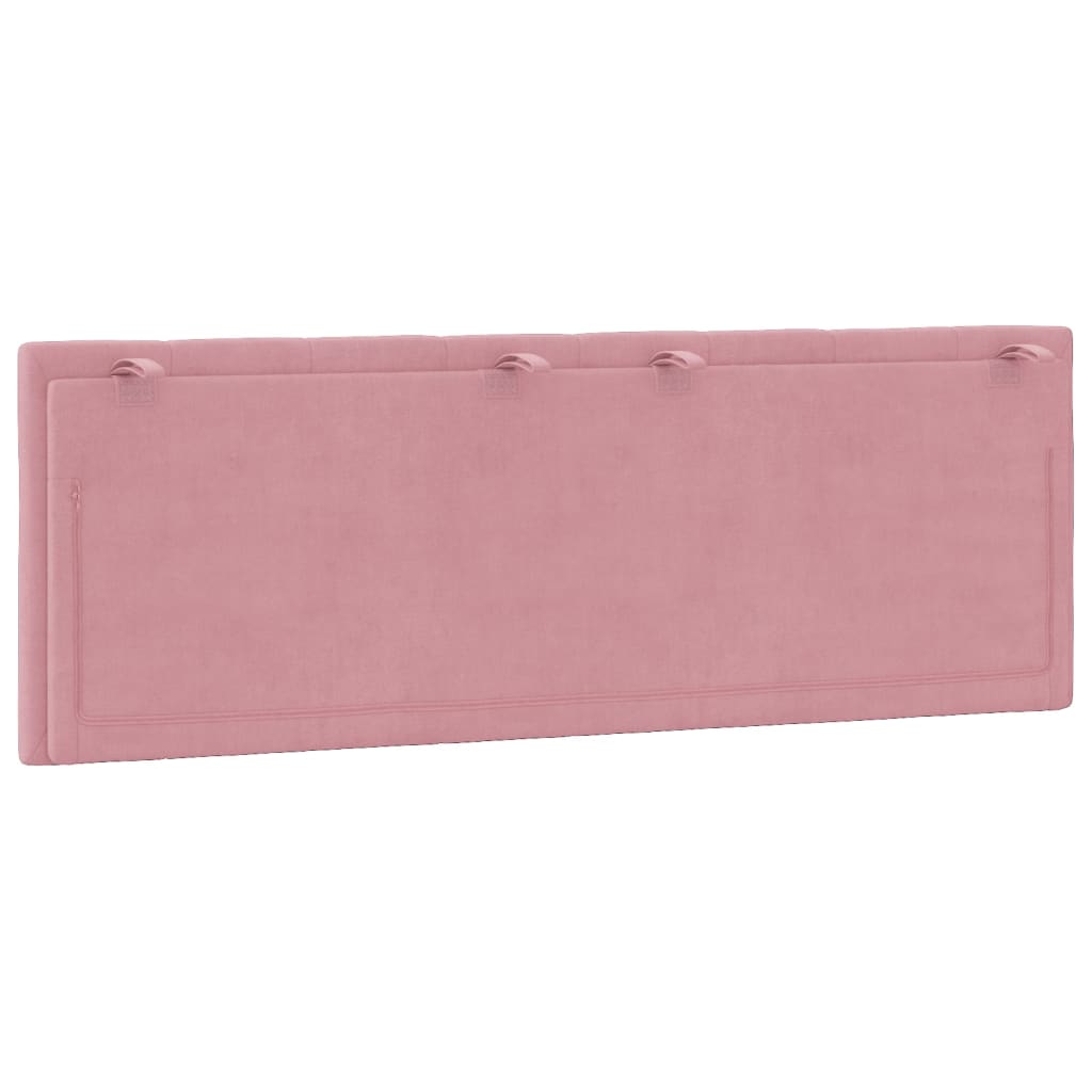 Coussin de tête de lit Hanko rose 120 cm velours - XIOS