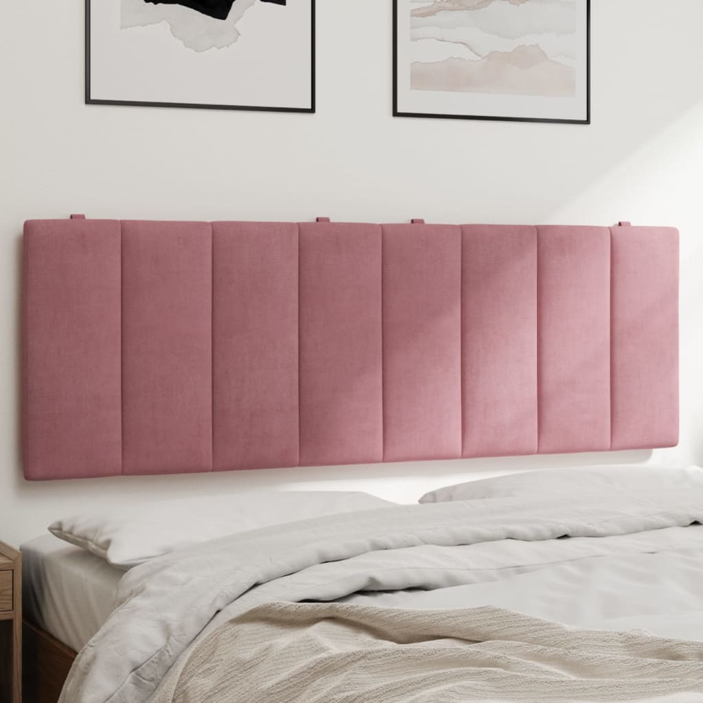 Coussin de tête de lit Hanko rose 120 cm velours - XIOS