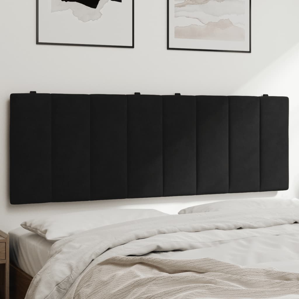 Coussin de tête de lit noir 140 cm velours - XIOS