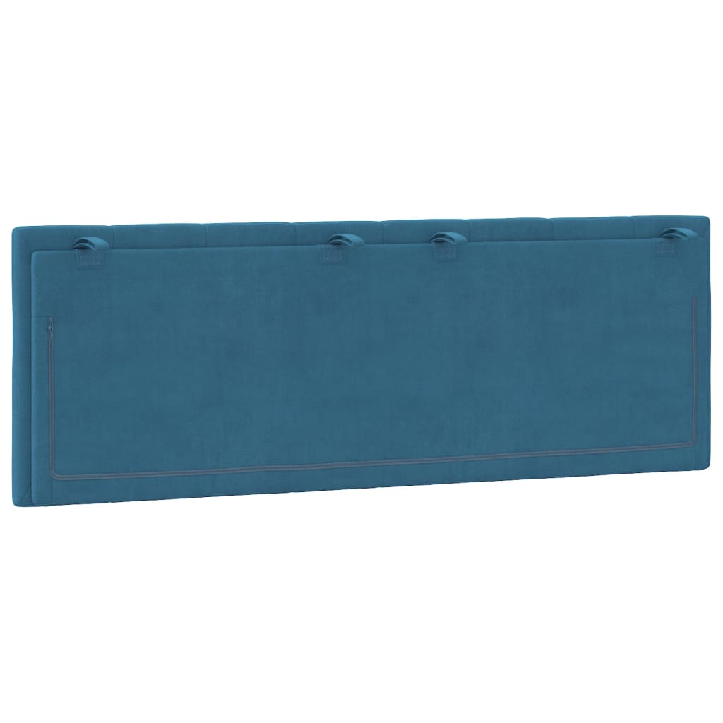 Coussin de tête de lit Hanko bleu 140 cm velours - XIOS