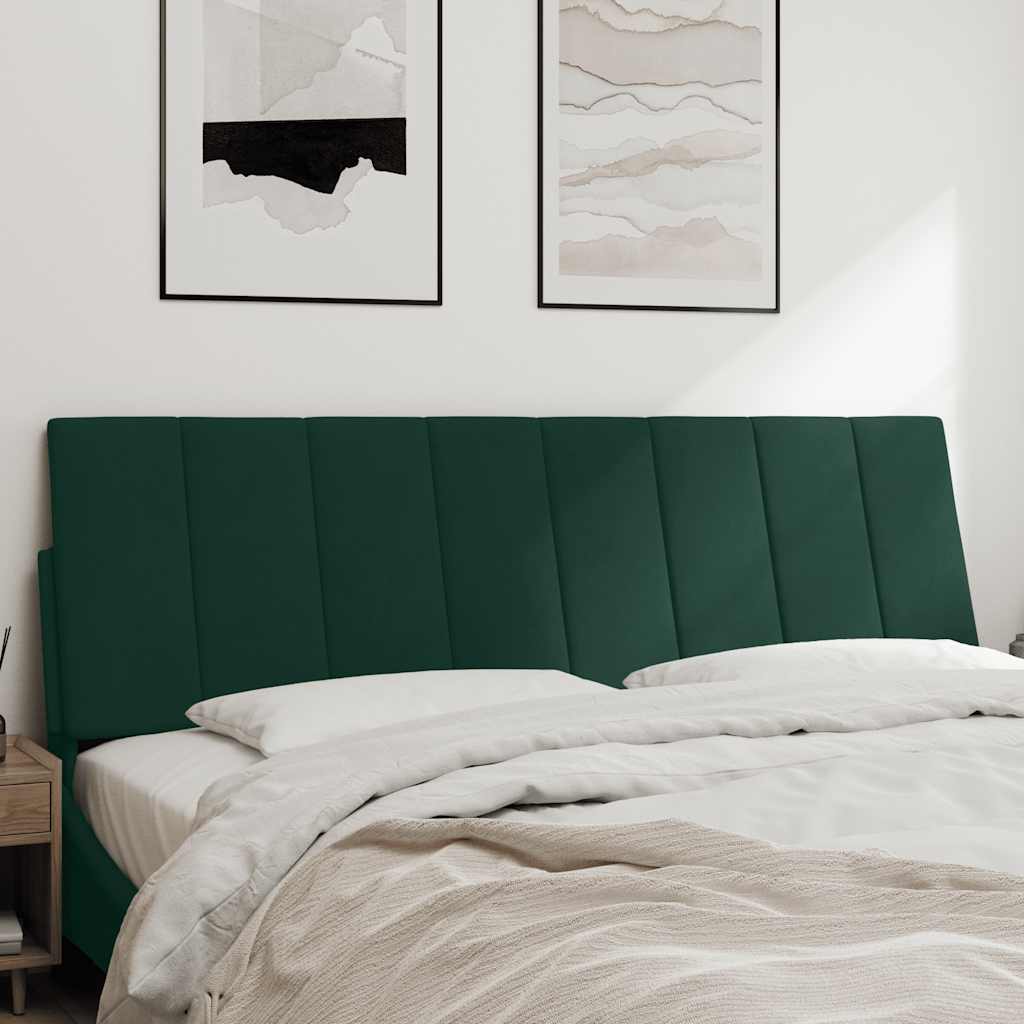 Coussin de tête de lit Hanko vert foncé 160 cm velours - XIOS