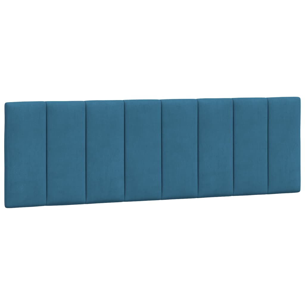 Coussin de tête de lit bleu 160 cm velours - XIOS