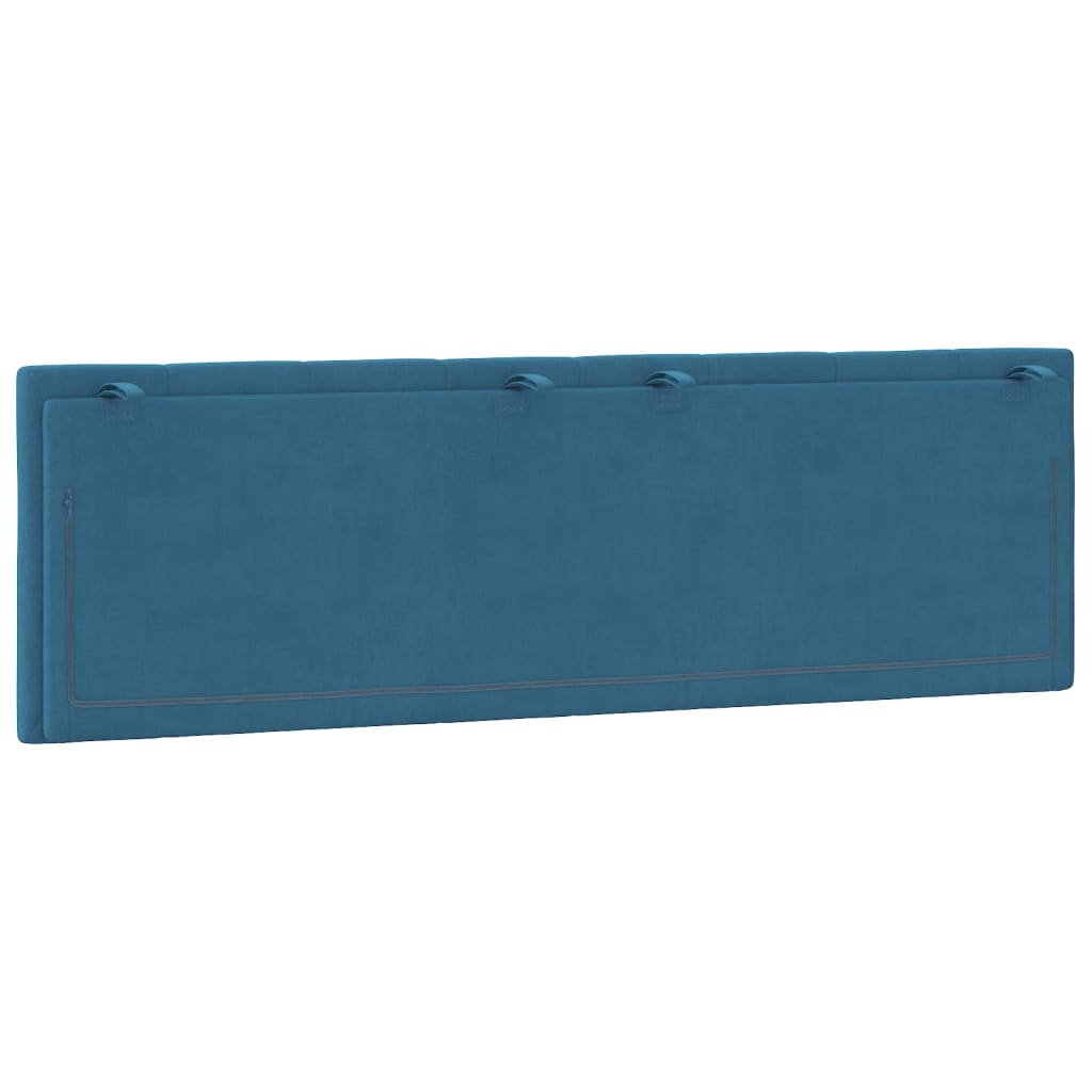 Coussin de tête de lit bleu 160 cm velours - XIOS