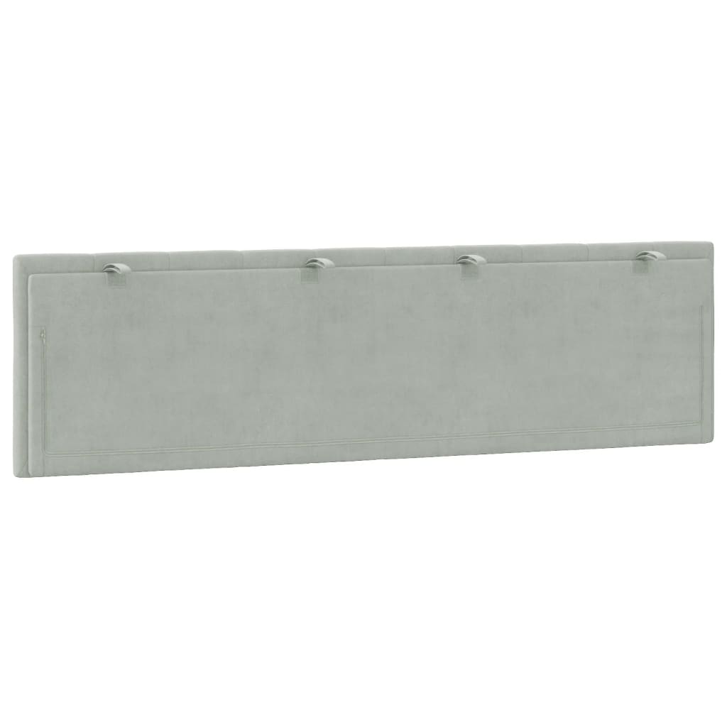 Coussin de tête de lit gris clair 180 cm velours - XIOS