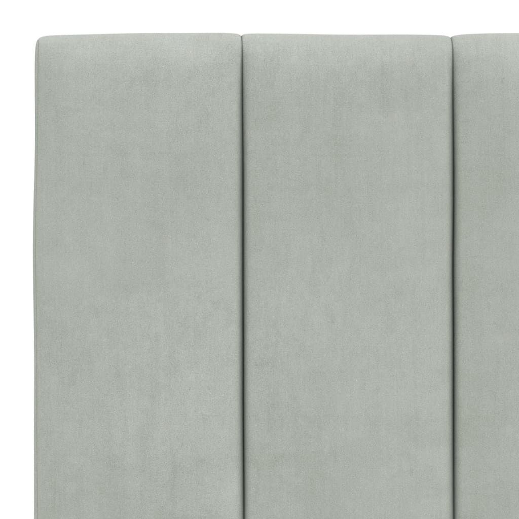 Coussin de tête de lit Hanko gris clair 180 cm velours - XIOS