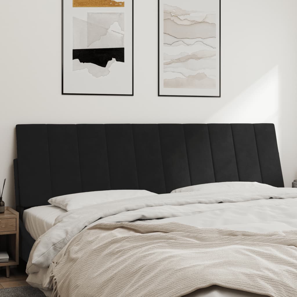 Coussin de tête de lit noir 180 cm velours - XIOS