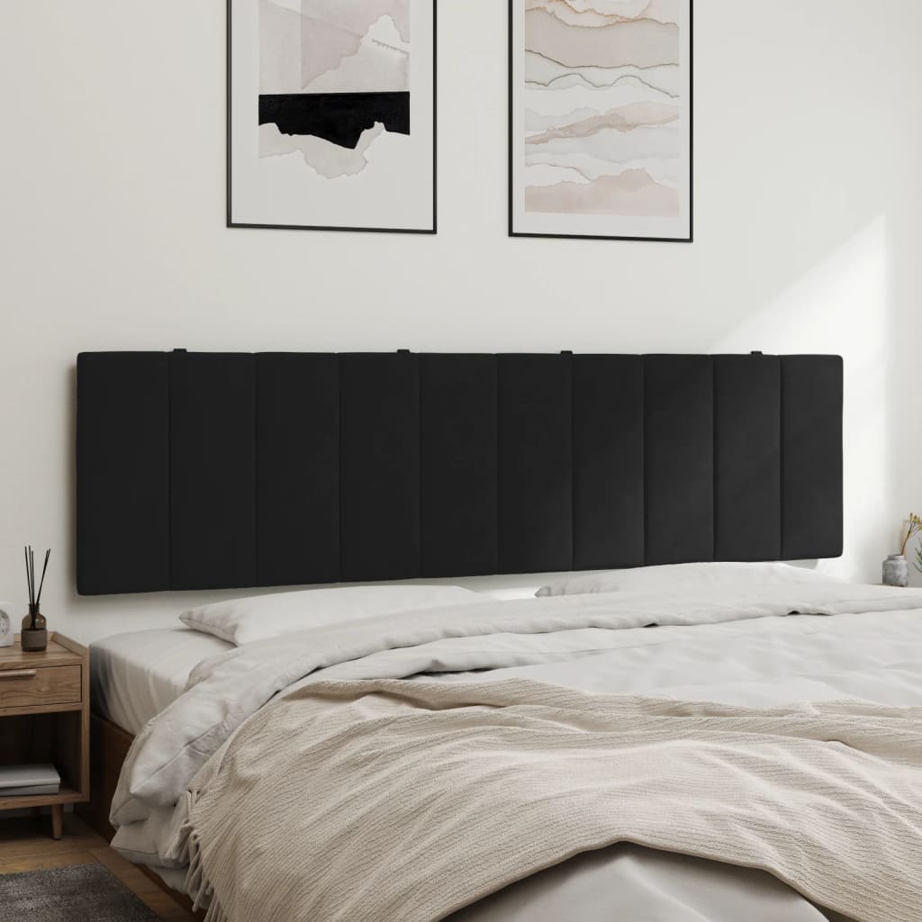 Coussin de tête de lit noir 180 cm velours - XIOS