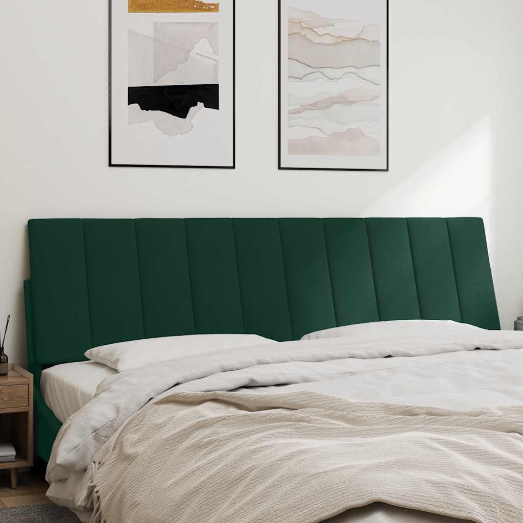 Coussin de tête de lit Hanko vert foncé 180 cm velours - XIOS
