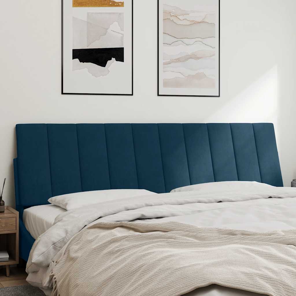 Coussin de tête de lit Hanko bleu 180 cm velours - XIOS