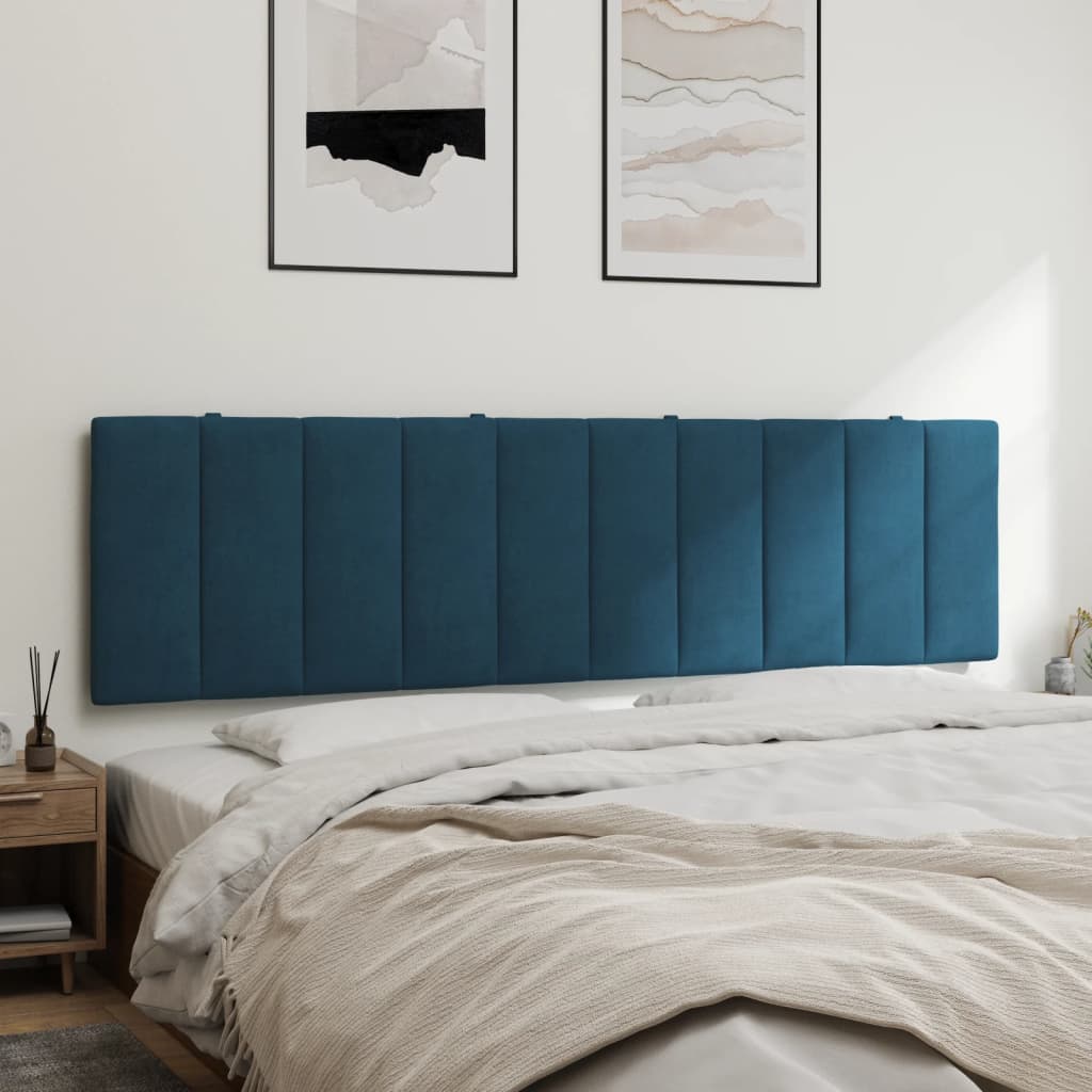 Coussin de tête de lit bleu 180 cm velours - XIOS