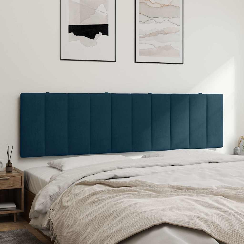 Coussin de tête de lit Hanko bleu 180 cm velours - XIOS