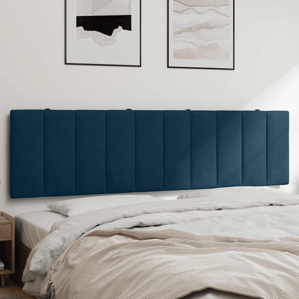 Coussin de tête de lit Hanko bleu 180 cm velours - XIOS