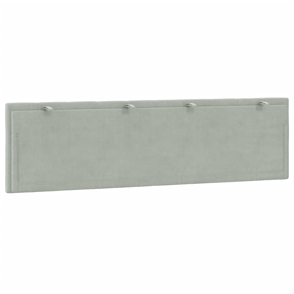 Coussin de tête de lit Hanko gris clair 183 cm velours - XIOS