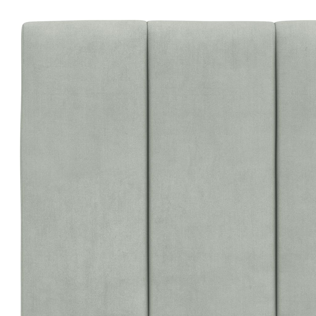 Coussin de tête de lit Hanko gris clair 183 cm velours - XIOS