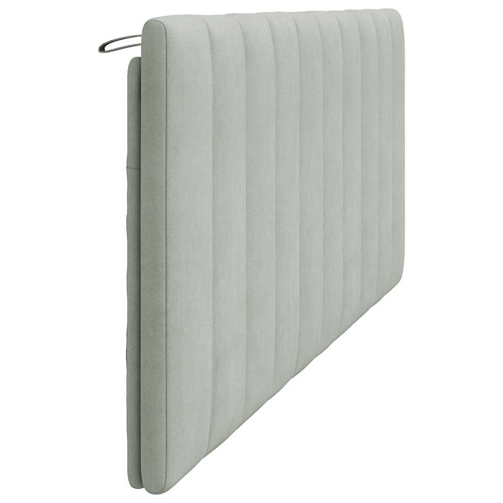 Coussin de tête de lit Hanko gris clair 200 cm velours - XIOS