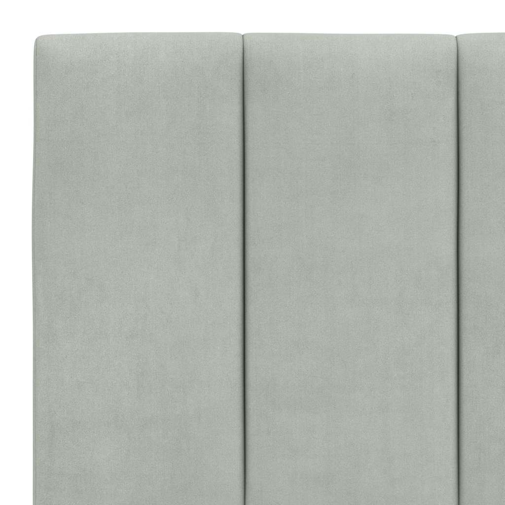 Coussin de tête de lit Hanko gris clair 200 cm velours - XIOS