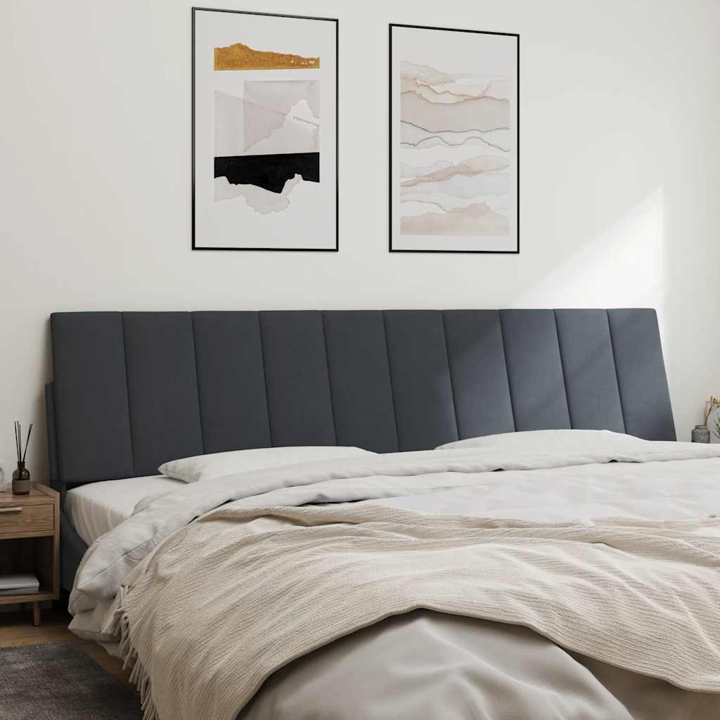 Coussin de tête de lit Hanko gris foncé 200 cm velours - XIOS