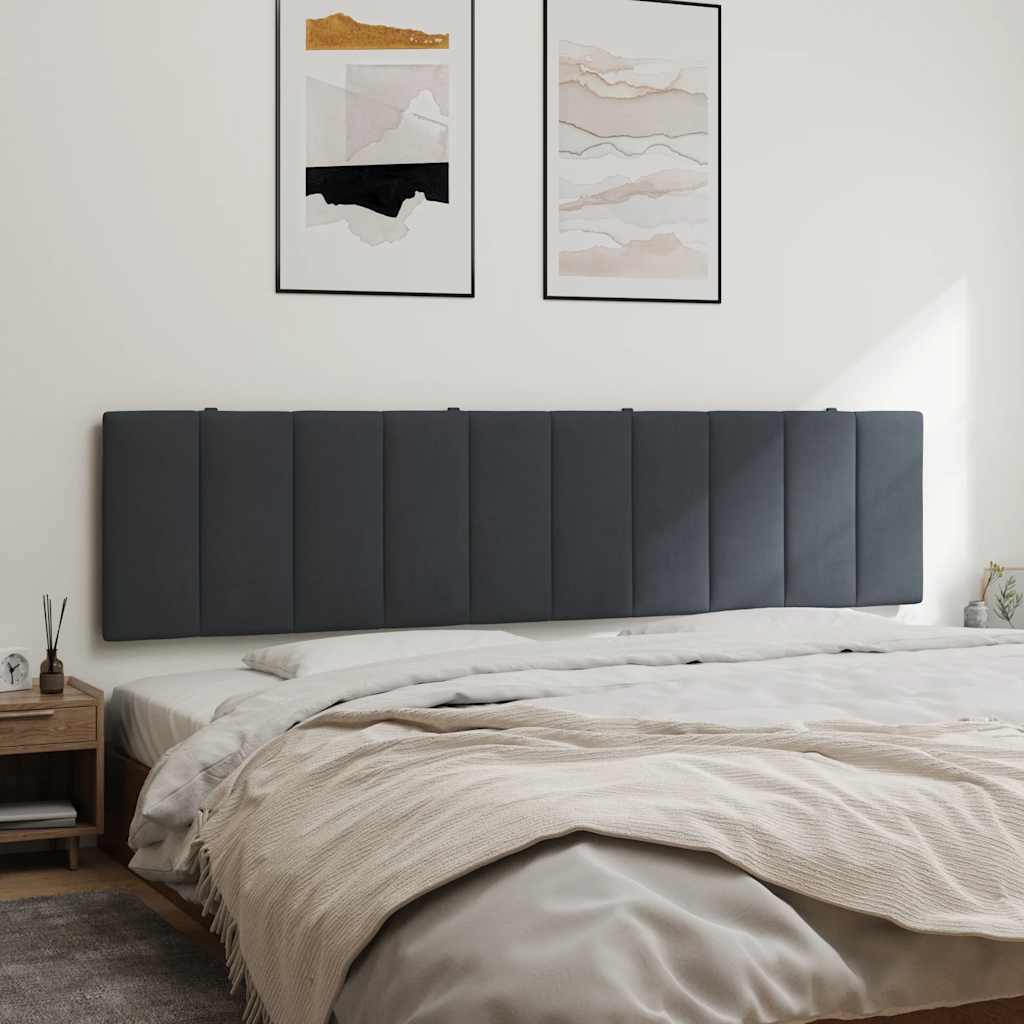 Coussin de tête de lit Hanko gris foncé 200 cm velours - XIOS