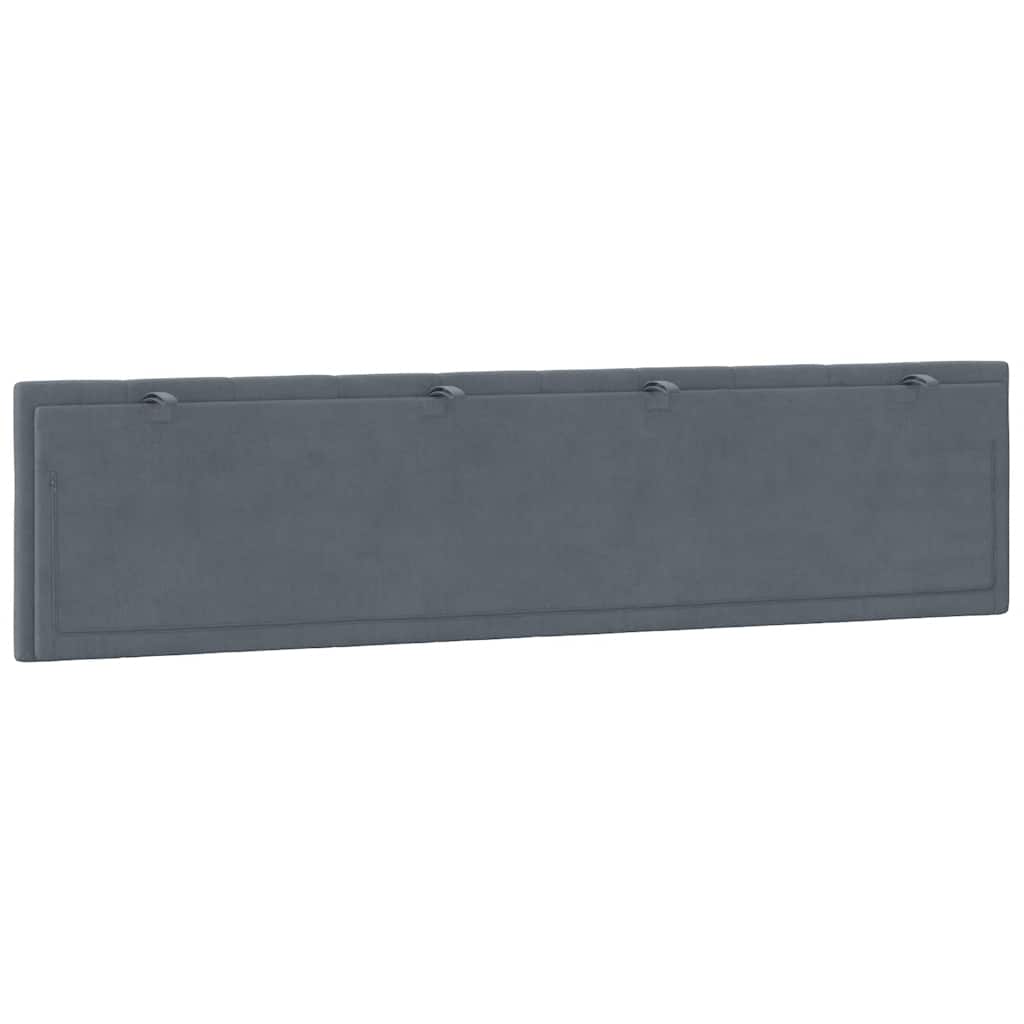 Coussin de tête de lit Hanko gris foncé 200 cm velours - XIOS