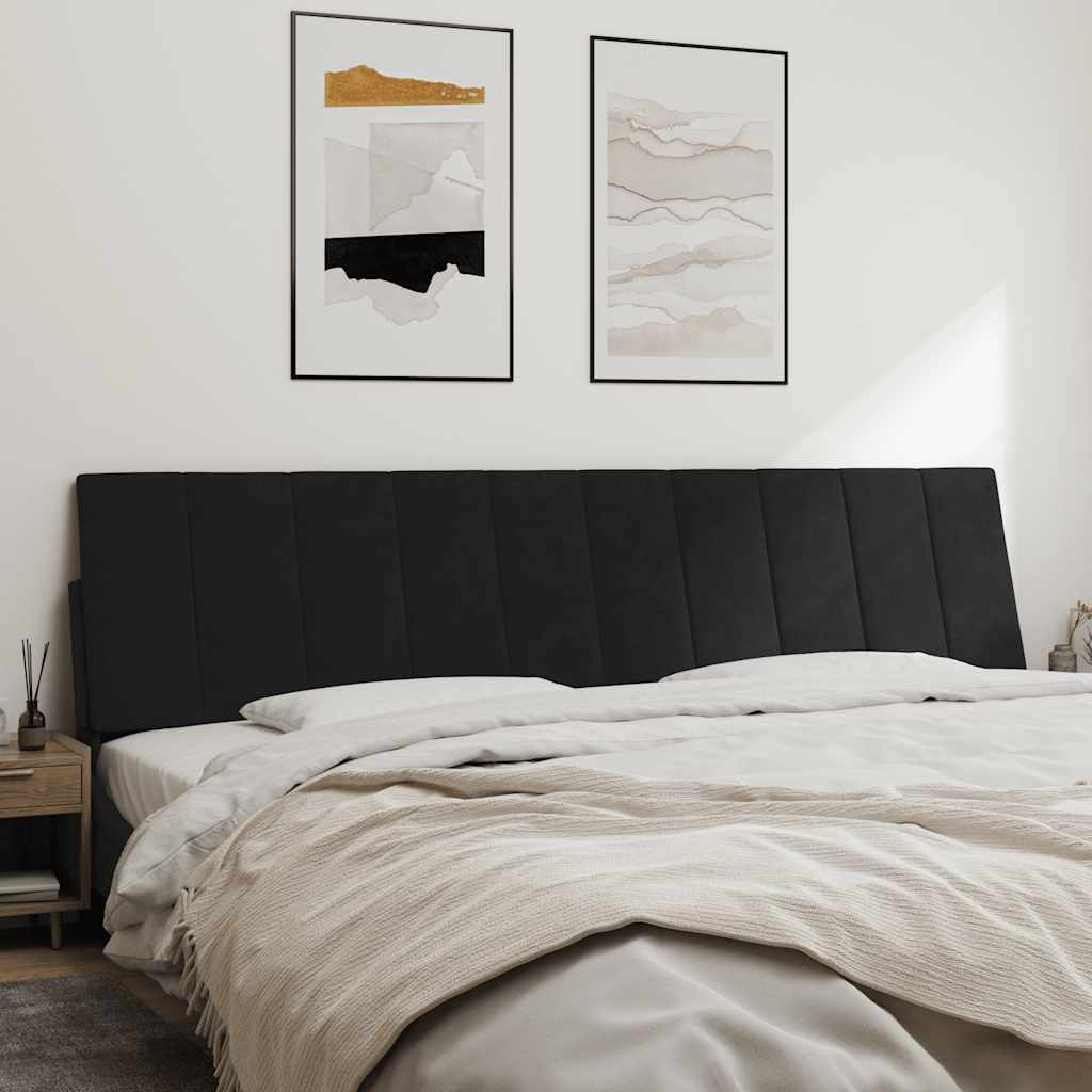 Coussin de tête de lit Hanko noir 200 cm velours - XIOS