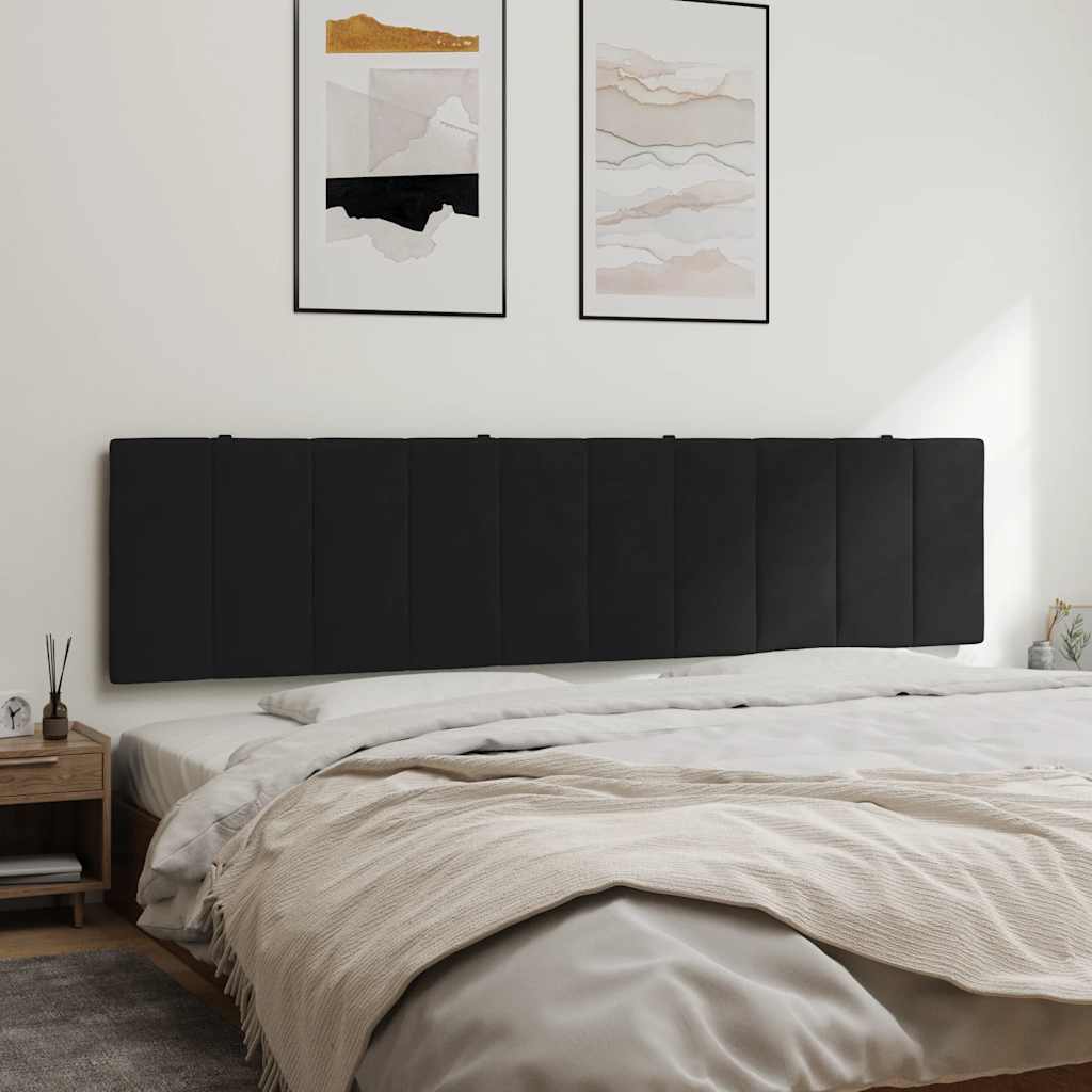 Coussin de tête de lit Hanko noir 200 cm velours - XIOS
